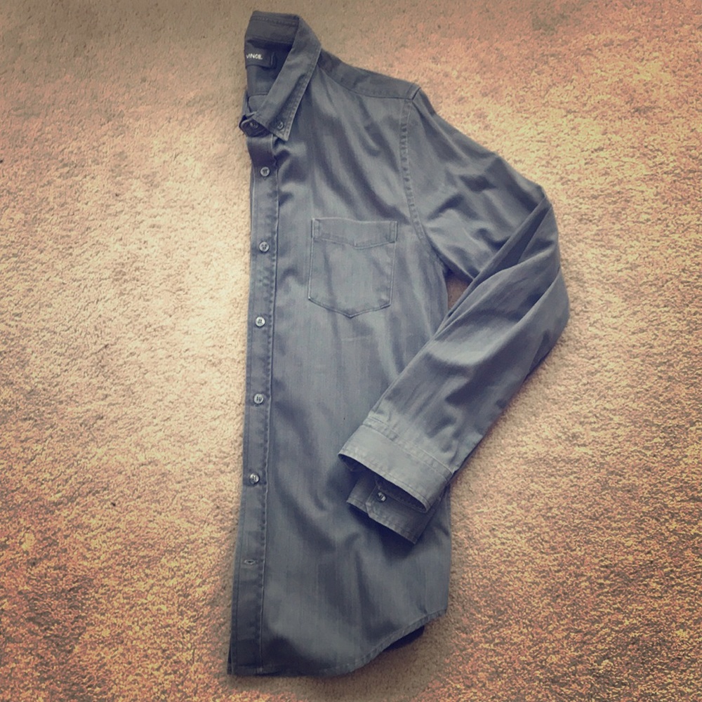 Vince grey casual button down
